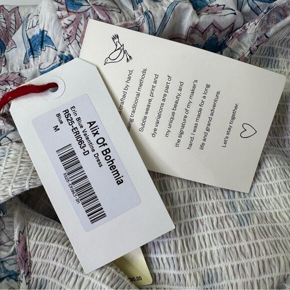 NEW Alix of Bohemia Erin Blue Valentine Midi Dress Medium - Picture 9 of 12